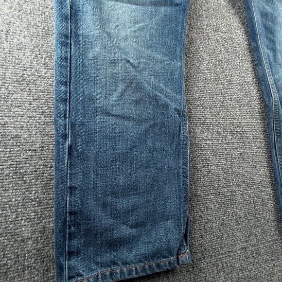 Nudie Jeans Men Denim Jeans Steady Eddie Orange Crinkle Blue Cotton ACTL 33X28 - Picture 5 of 16